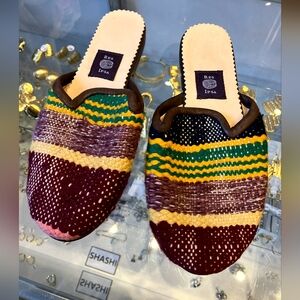 Multicolor Woven Women's Mules